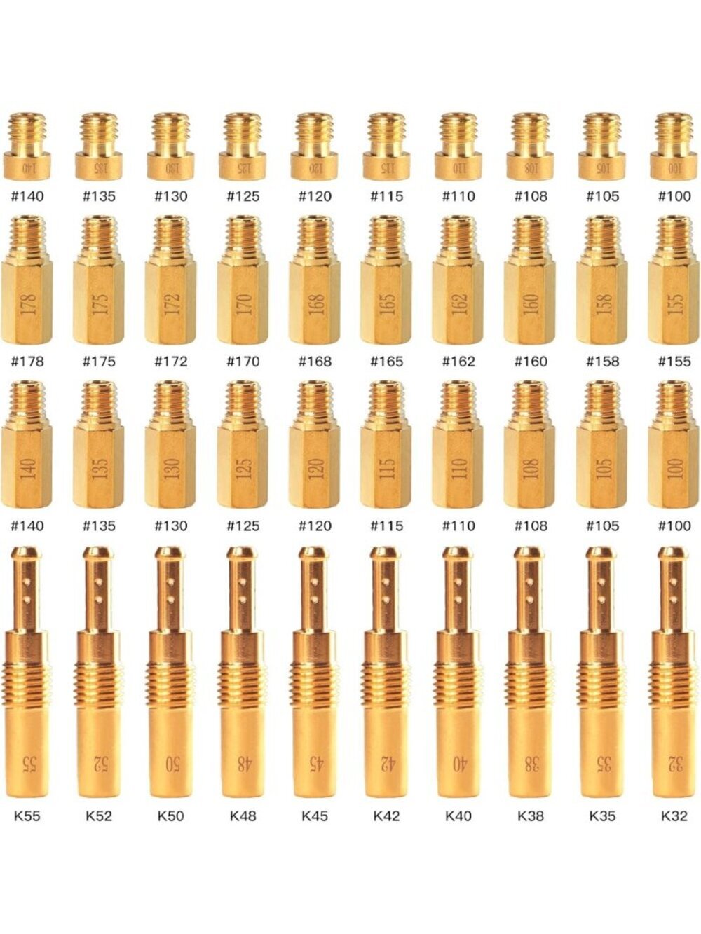 40PCS Carburetor Jet Kit - 30 Main & 10 Slow Jets for PWK OKO CVK Nibbi Upgrade